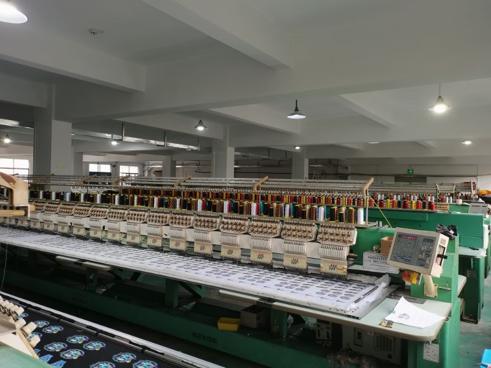 RX Custom Patch Factory embroidery machines hall, Shenzhen