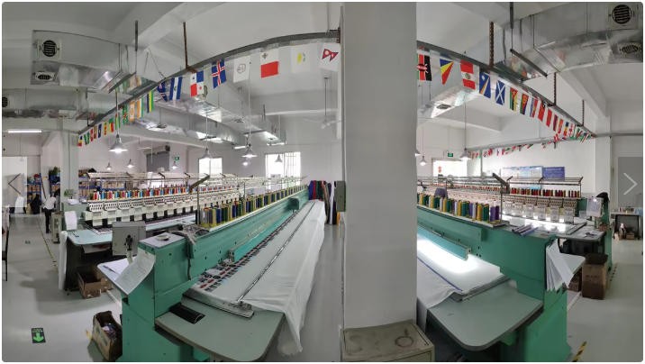RX Custom Patch Factory embroidery workshop floor, Shenzhen