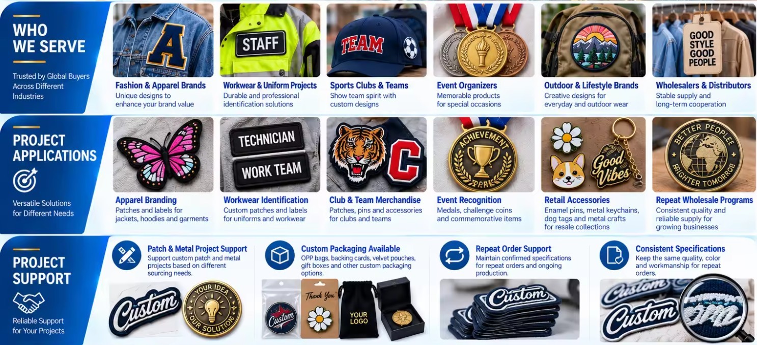 Who we serve, project applications and project support - RX Custom Patch Factory
